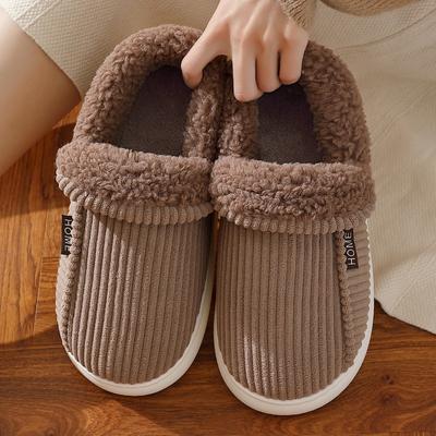 Baumwolle schuhe männer winter tasche ferse indoor hause nicht-slip warme haushalts männer der dicken sohlen plüsch baumwolle hausschuhe frauen großhandel winter
