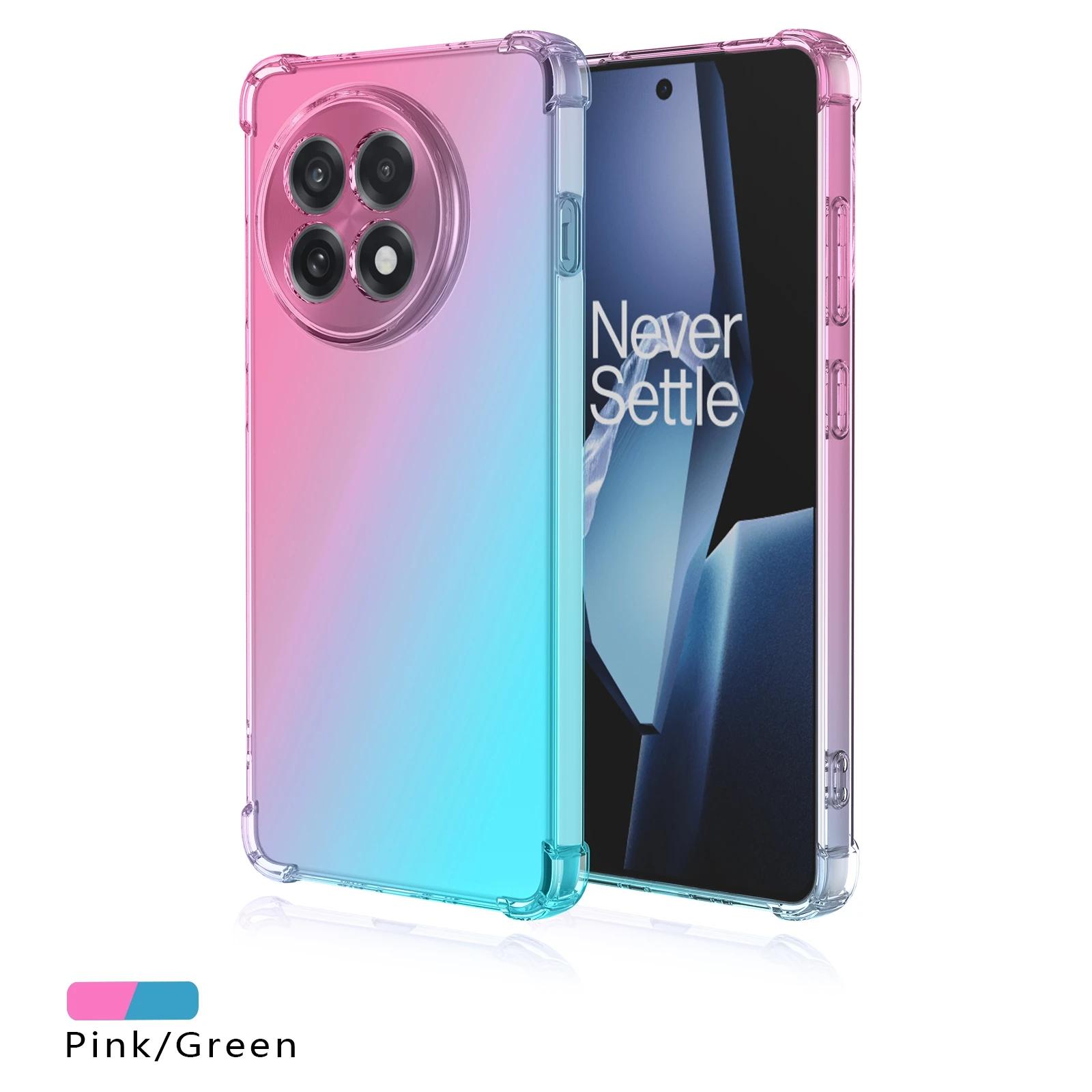 

Ударопрочный градиентный силиконовый чехол для Oneplus 13R 1+13 12R Радужный цвет Мягкий TPU Airbags Задняя крышка для Oneplus ACE 5 Pro ACE5pro OnePlus ACE 5 pro розовый зеленый