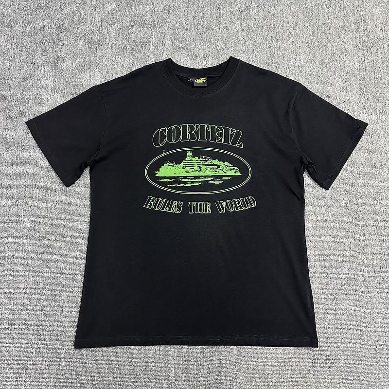Corteiz Alcatraz Series T-shirt Short-sleeved Letter Logo Printed Men's and Women's Double Yarn Fashion Casual Short-sleeved Tide