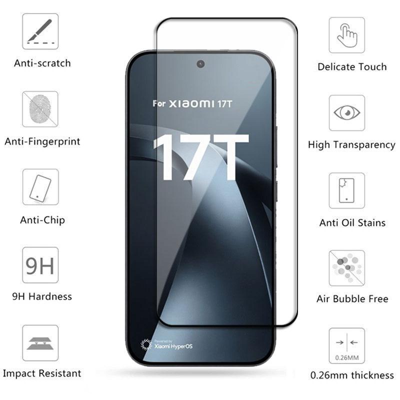 For Xiaomi 17T Dust Free Easy Installation Screen Protector Xiaomi 17T Pro Full Cover Tempered Glass Phone Film Xiaomi 17T