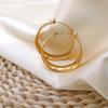 French Fashion Simple Earrings 18K Gold Curved Glossy Simple Fashion Earrings Titanium Steel Earrings Women