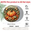 2D Flat, 1pc Aluminum Pumpkin Wreath Welcome Sign And Hanging Decor, Autumn And Thanksgiving Hanging Decoration, Suitable for Fall Harvest Greeting