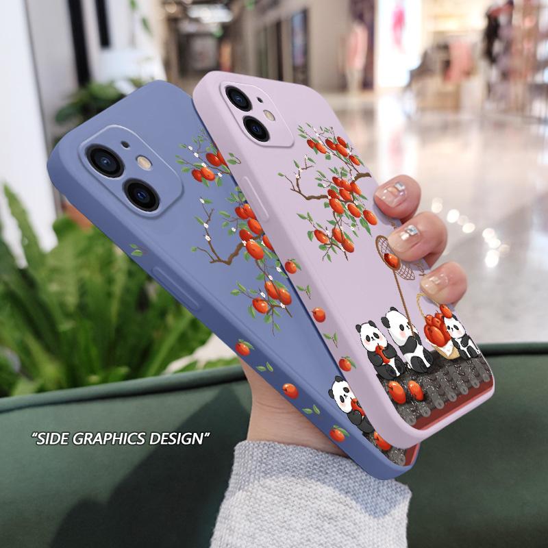 Joyful Panda Phone Case For iPhone 12 11 X XR XS 8 7 SE2 Plus Pro Max Mini Silicone Cover