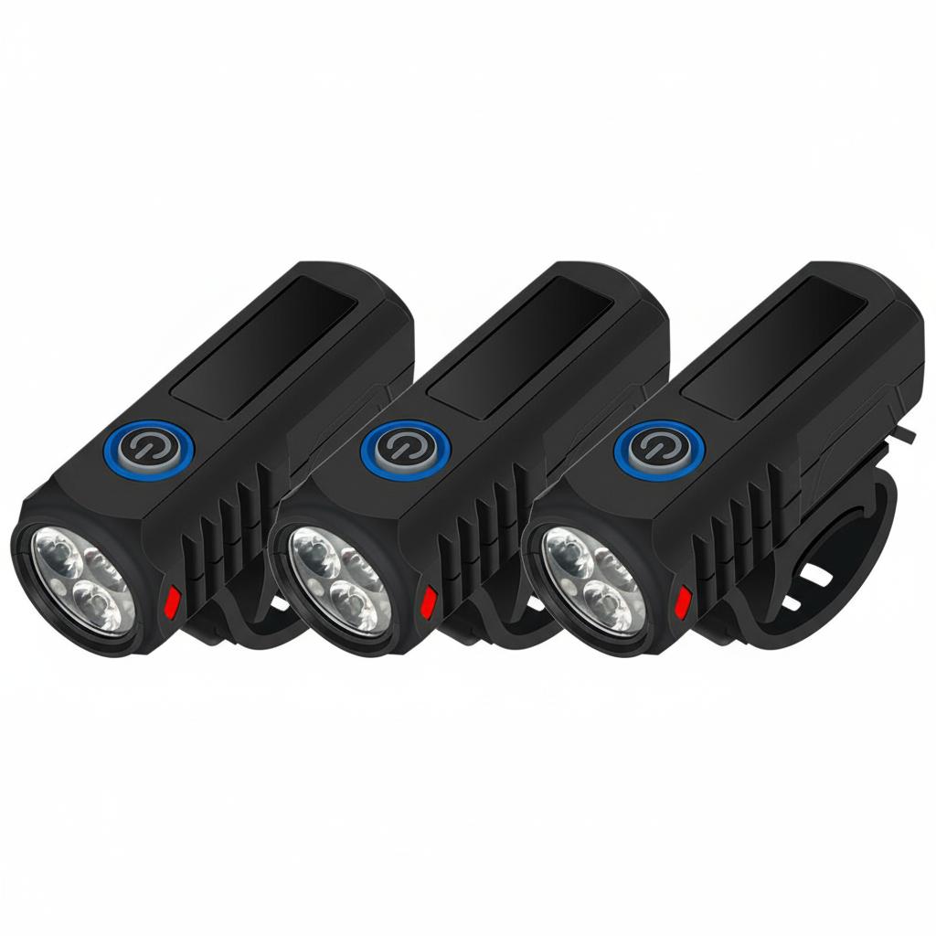 Bright Bicycle Light 3 LED Front USB Type-C Rechargeable MTB Mountain Bicycle Lamp Bike Headlight Flashlight Cycling Scooter