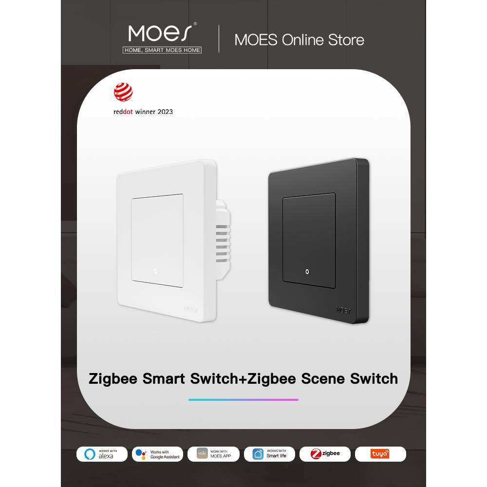 MOES Star Ring Series Tuya Smart ZigBee Push Button Smart Scene Switch Functional RF Transmitter Work with Alexa Google Home