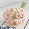 24 teste di fiori di camelia artificiale peonia rosa bouquet sposa fiore per la decorazione della casa dell'ufficio della festa nuziale