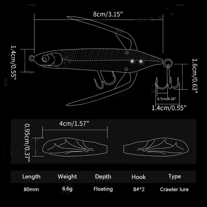 Topwater Dragonfly Fishing Lure Artificial Bait Wobbler Floating Fishing Crankbaits Artificial Baits Easy-to Use