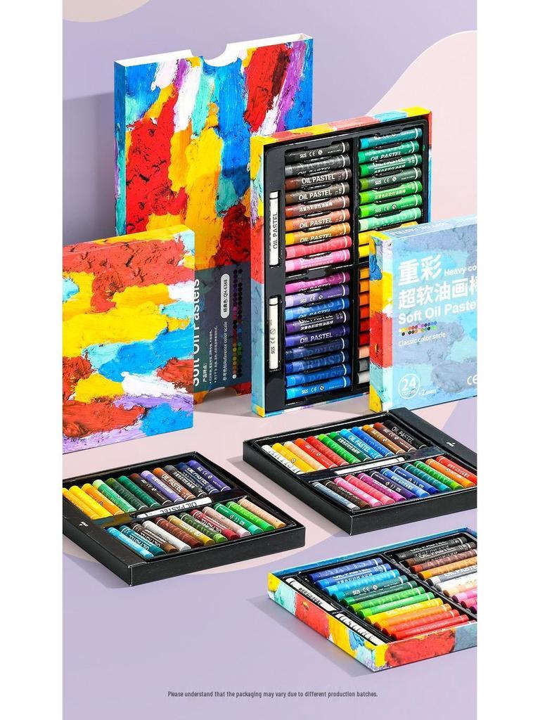 Super Soft Heavy Color Oil Pastel Set - Soft Crayons & Brushes for Oil Painting, Macaron Painting Tool Kit