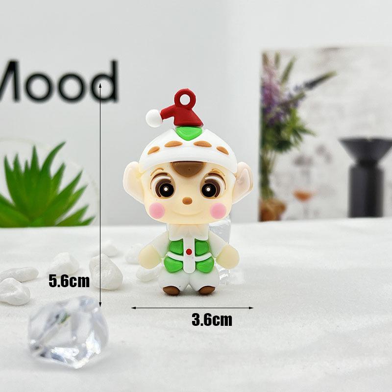 Christmas Resin Keychain Set - Festive Santa Tree Charms with Metal Hooks for Gifts Bags & Home Decor