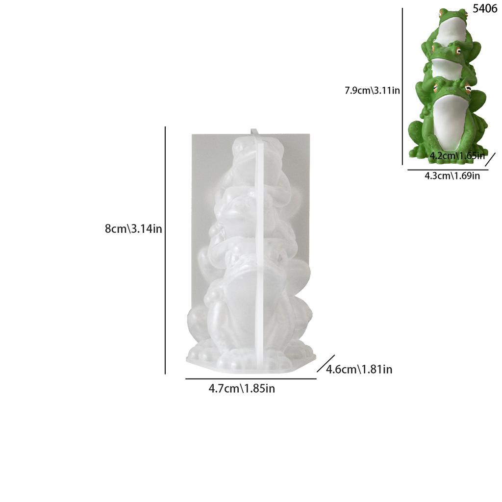 Easter Candle Silicone Mold Stacked Three Frogs And Two Frogs Candle Ornaments Plaster Mold