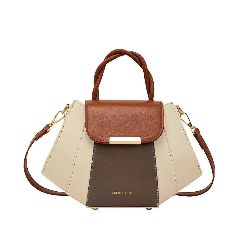Contrasting Color Portable Small Bag Women's Spring and Summer Niche Design Versatile Small Square Bag Premium Texture Shoulder Bag