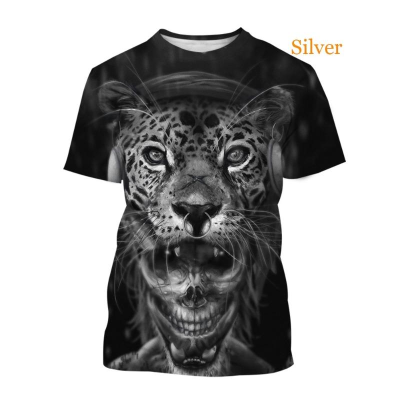2025 Men's And Women's T-shirt Casual Shirts Funny Loose Tops New Fashion Animal Leopard 3D Printing