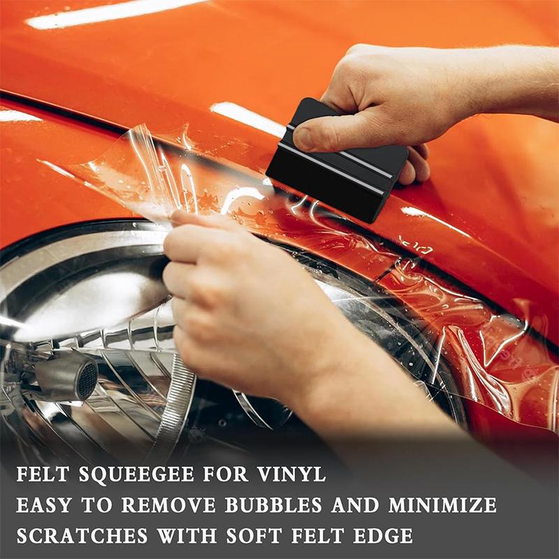 Keçe Kenarlı Rakle Cam Filmi Uygulama Aracı Araba Vinil Kaplama Kazıyıcı Plastik Spatula Çiziksiz Film Kendin Yap Raklesi Duvar Kağıdı Düzleştirme