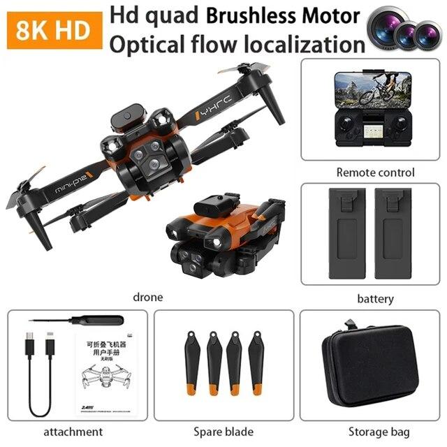 P12 Pro Drone 4K/8K HD Aerial ESC Photography Drone Tracking Low Power Return Three-Axis Gimbal Anti-shake Video Quadcopter Toy Gift