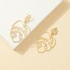 Charm Hollow Leaf Drop Dangle Earrings for Women Temperament Gold Color Stainless Steel Winter Stud Earring Jewelry Accessories