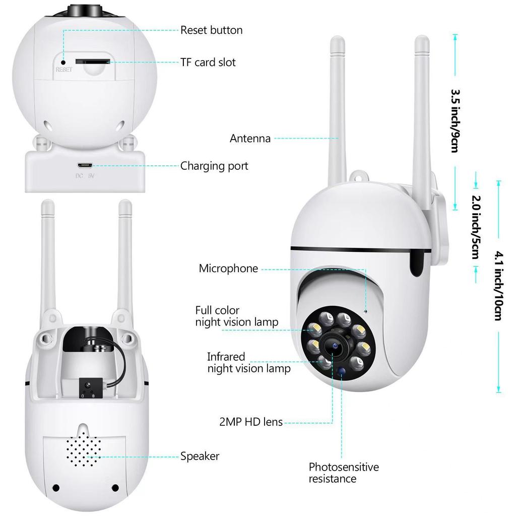 WiFi Surveillance Camera Indoor Plug with Full-Color Night Vision and Wireless Socket Lamp Holder