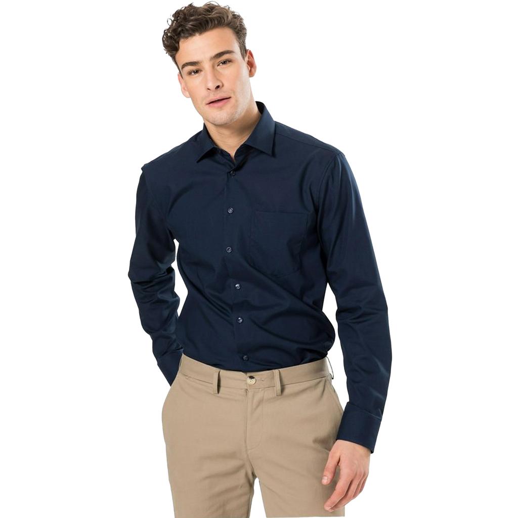 Seidensticker Mens Patch Contrast Panel Regular Formal Shirt