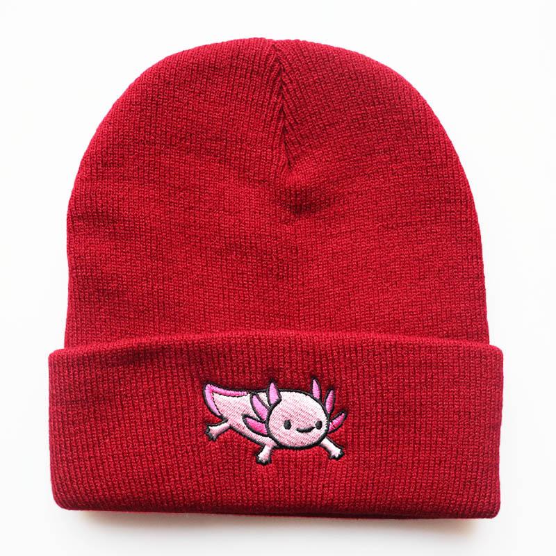 Popular European and American Men's and Women's Autumn and Winter Cartoon Animal Hexagonal Dinosaur Embroidered Knitted Hat, Woolen Hat, Outdoor