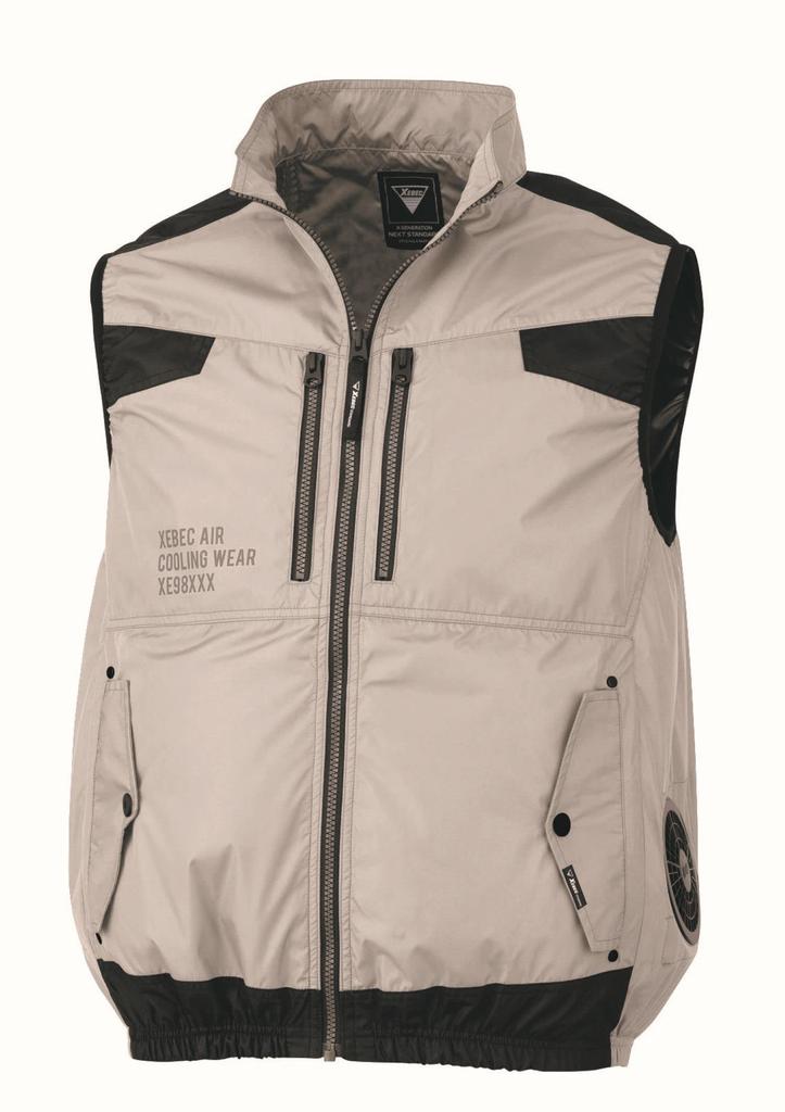 XEBEC Air-Conditioned Heat-Shielding Vest XE98030-22-LL, Silver Gray