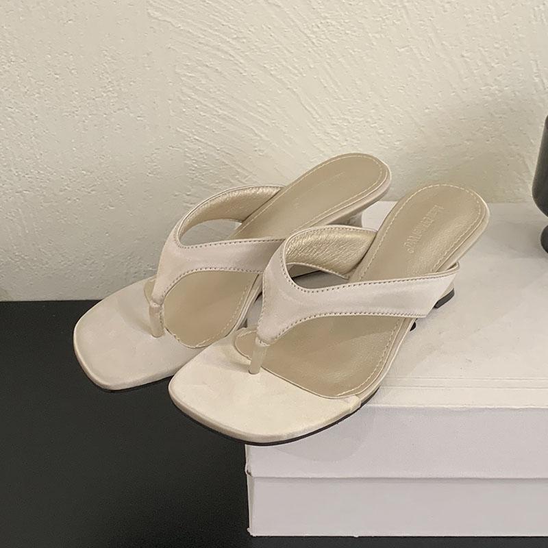 Fashion 2025 New Fashion Silk Women Wedges Sandals Shoes Female Heeled Footwear Shallow Ladies Wedges Sandals Slippers Shoes Flip flops