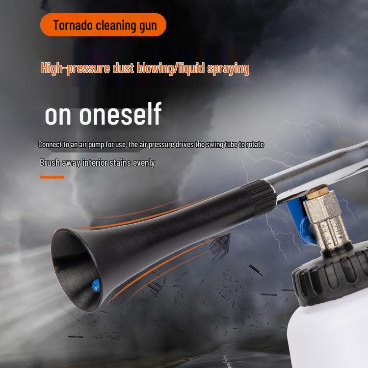 Tornado Car Wash Tools: Pneumatic Spray Gun for Interior and Engine Cleaning