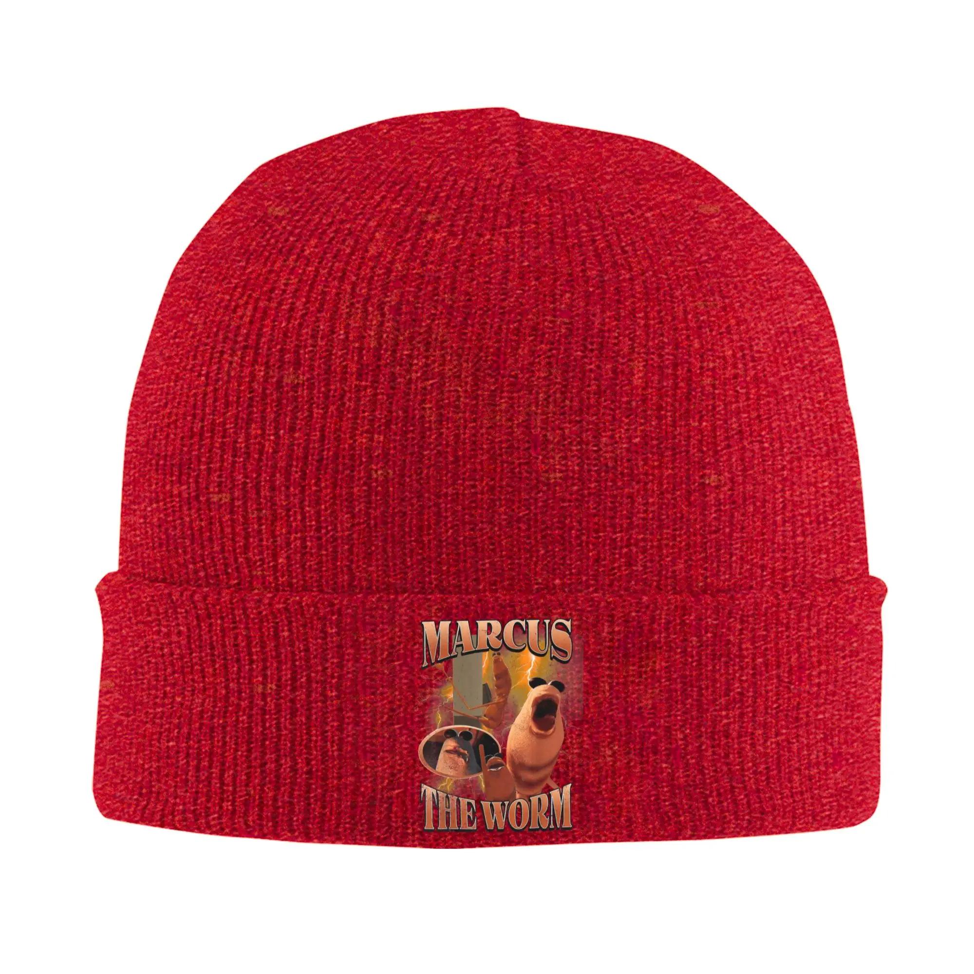 

Marcus The Worm Funny Memes Knitted Hat Beanie Autumn Winter Hats Warm Unisex Fashion Cap Unisex Women Gift One Size