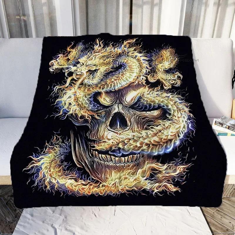 Cartoon Dragon Art Throw Blanket Super Soft Flannel Couch Cover Cozy Animal Pattern for Mattress Sheet