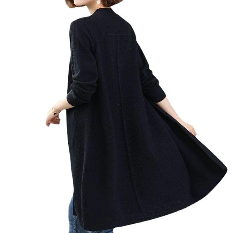Spring and Autumn Loose Large Size Sweater Outerwear Sweater Coat Women's Knitted Cardigan Women's Long Style