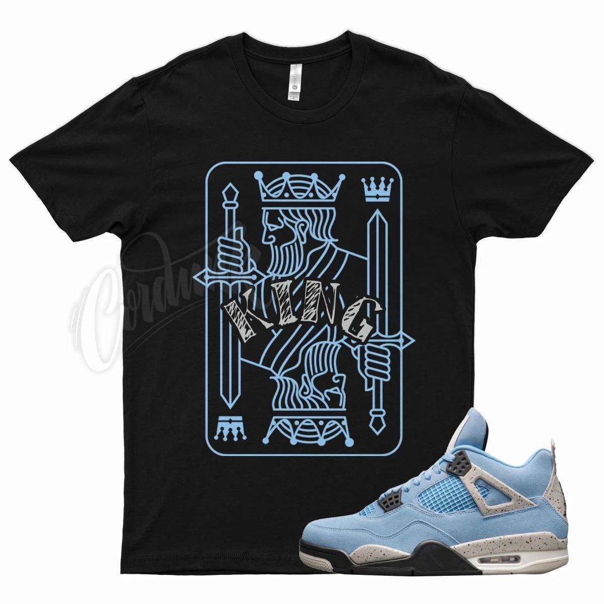 Black KING T Shirt for J1 4 University Blue Tech Grey Cement 1 Powder UNC S