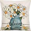 Pastoral Plants and Flowers Pillowcases Lavender Daisy Printed Linen Pillows Home Office