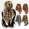 90s Print Leopard Print Elegant Fashion Headscarf Faux Silk Women's Versatile Head Wrap Retro Satin Square Scarf