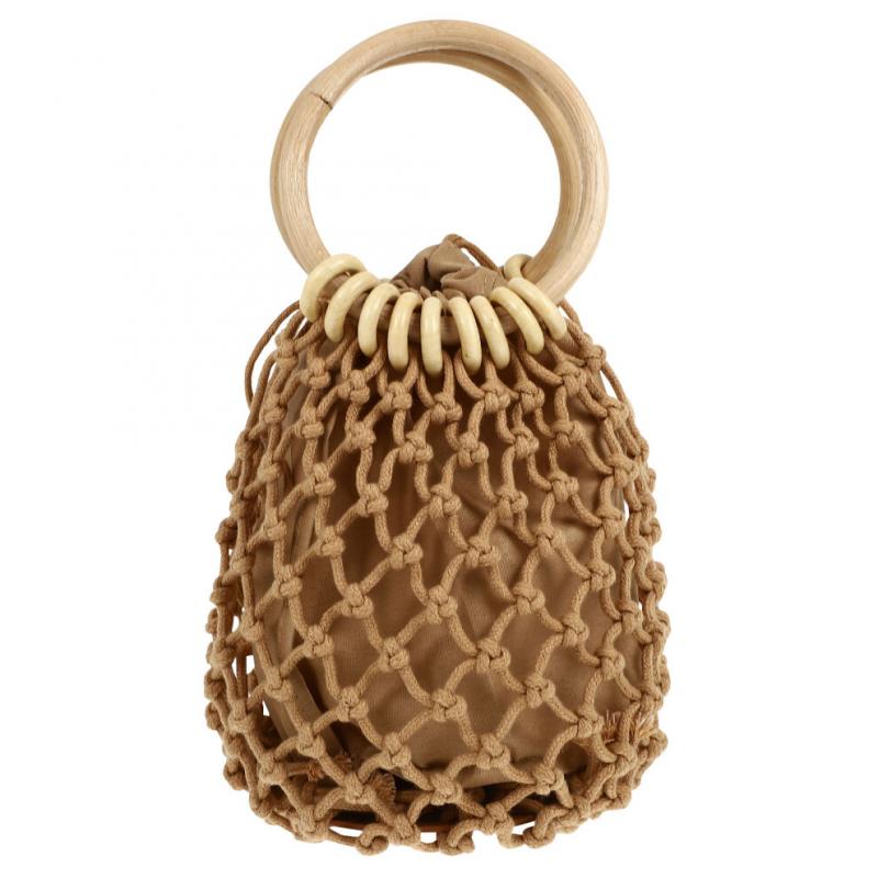 Woven Bag Net Bag Wooden Miss Mini