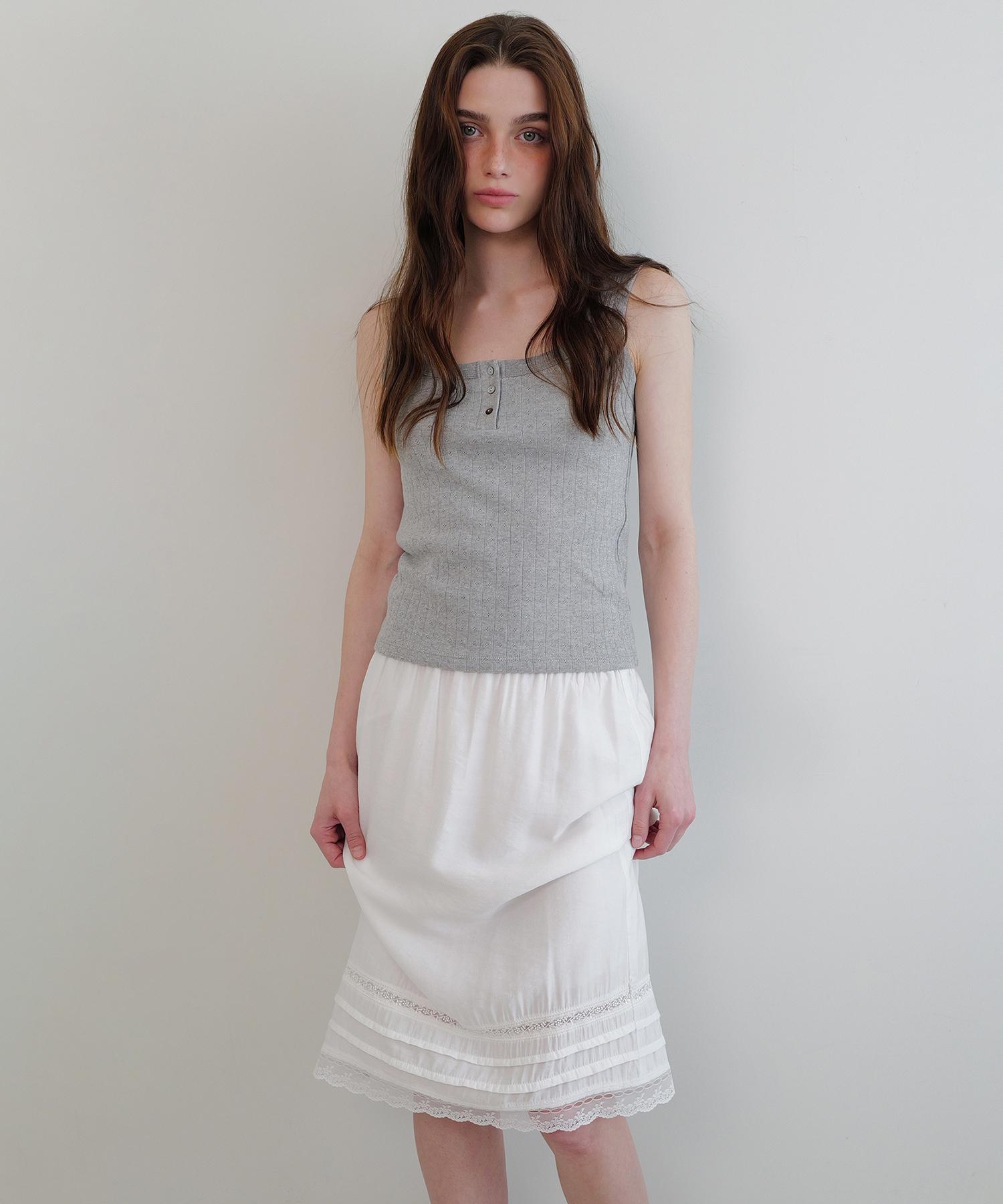 Annies Eyelet Button Sleeveless (Gray) Gray