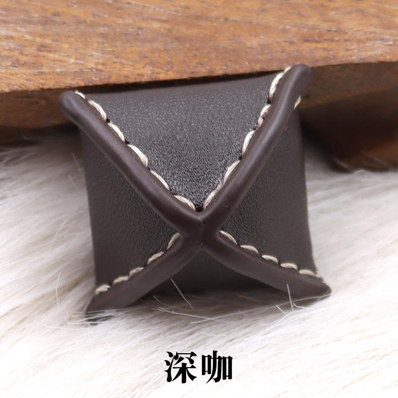 

2pcs Autumn And Winter Leather Black Special-Shaped Zongzi Buttons High-End Leather Jacket Woolen Trench Coat Leather Buttons Wool Coat Jacket Buttons Deep coffee * edge 30mm diagonal 40mm * rectangle