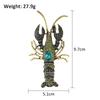 Vintage Gold Tone Lobster Brooch Pin Crystal Rhinestone Brooches Jewelry Gifts