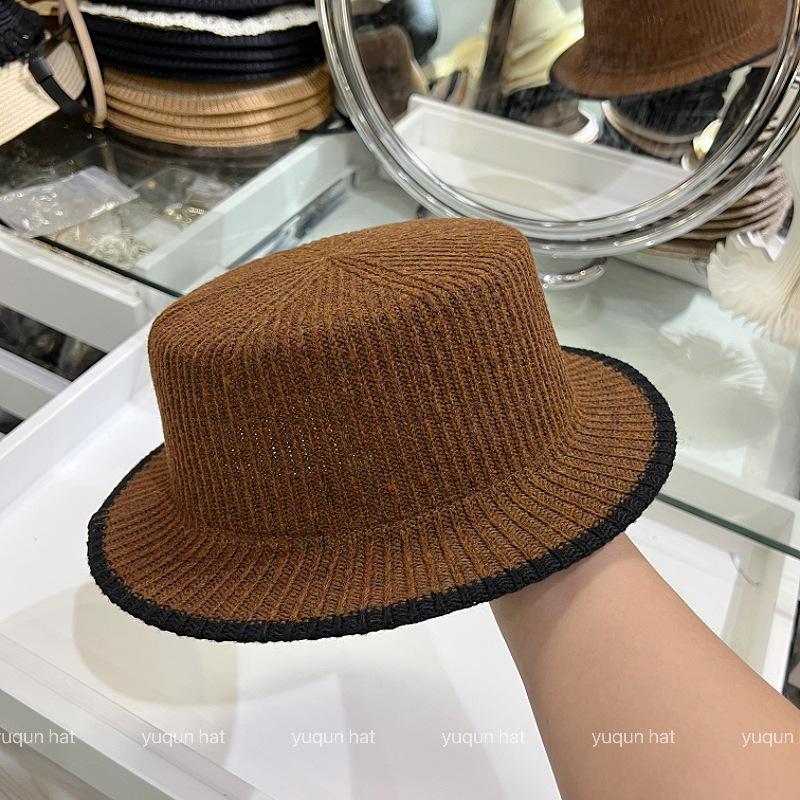 Autumn and winter new old money style retro flat top temperament top hat women's fashion elegant casual versatile fisherman hat