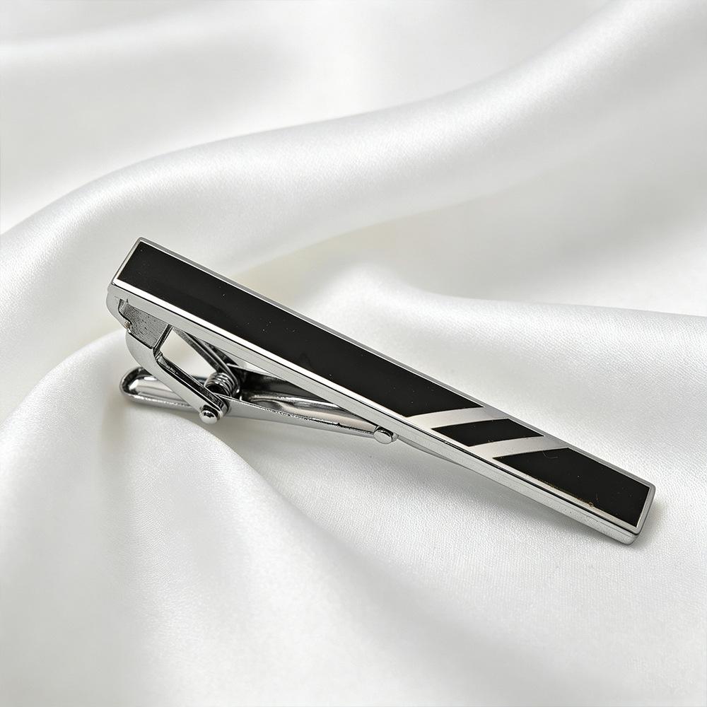 Men's -Tone Electroplated Enamel Tie Clip with Decorative Accents for Formal Wear