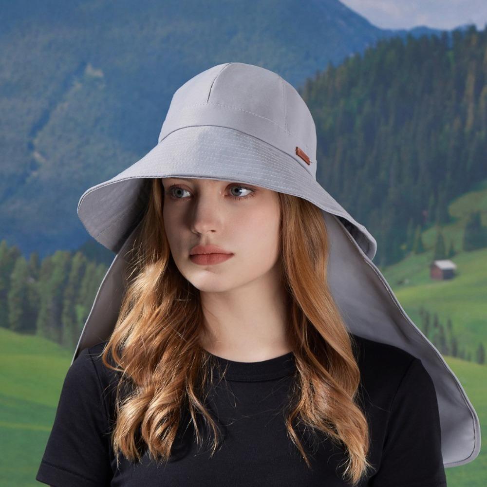 

Neck Protection Shawl Beach Cap Anti-UV Fisherman Hat New Sunscreen Hat Men Women бежевий