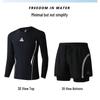 Peak Men's Faux Two-Piece Long Sleeve Swimwear Set