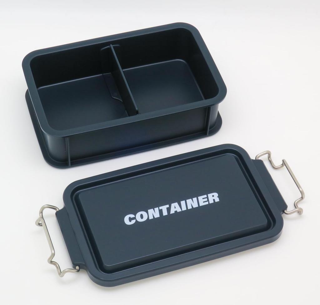 OSK CONTAINER Bento Navy with Made In Dishwasher and Microwave Stain Locking and Suitable for Small and Students Box, 600ml, Blue, Dividers, Japan,