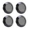 4pcs Wheel Center Caps Excellent Sealing Exquisite ABS Snap On Wheel Center Hub Cap Cover 76mm Outer Diameter Black