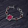 Pierre précieuse Rubis & Grenat : Bracelet Bijou en Argent Sterling 925 Fait Main Multi-Pierres Précieuses