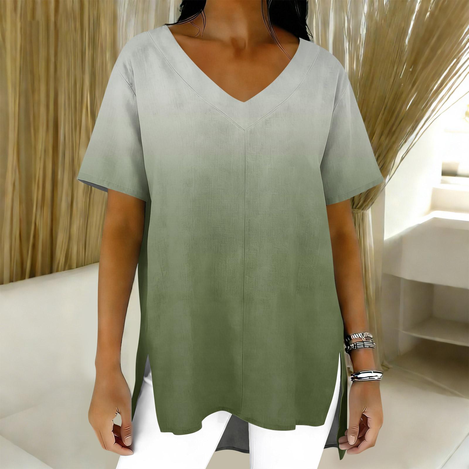 

Женская мода повседневный короткий рукав цветочный принт топ L