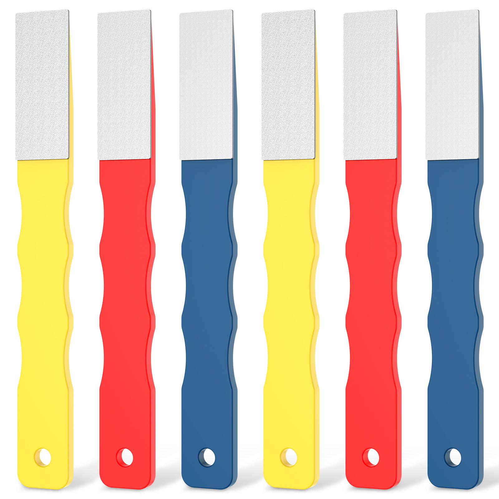 6/12 Pcs Diamond Sharpening Hone Set 3 Grits 220 400 600 Diamond File Set Portable Flat Hand File Knife Set with Non Slip Handle