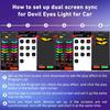 2PCS LED Eyes For Car Windshield, 13.7"X4" Devil Eyes Light For Cars, Programmable Soft Screen LED Sign With APP Control And Remote Controller