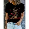 Women's Tops Trend T Shirt 3D Dog Graphic Printing Summer Breathable Round Neck Short Sleeved Top Fashion Clothes for Woman
