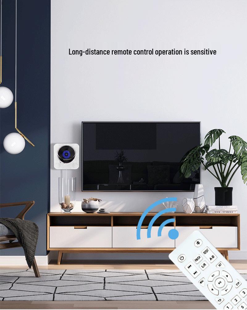 Portable Wall-Mounted Bluetooth CD Player with Dual Speakers for Students