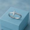 925 Sterling Silber Minimalistischer Kreuz Damenring