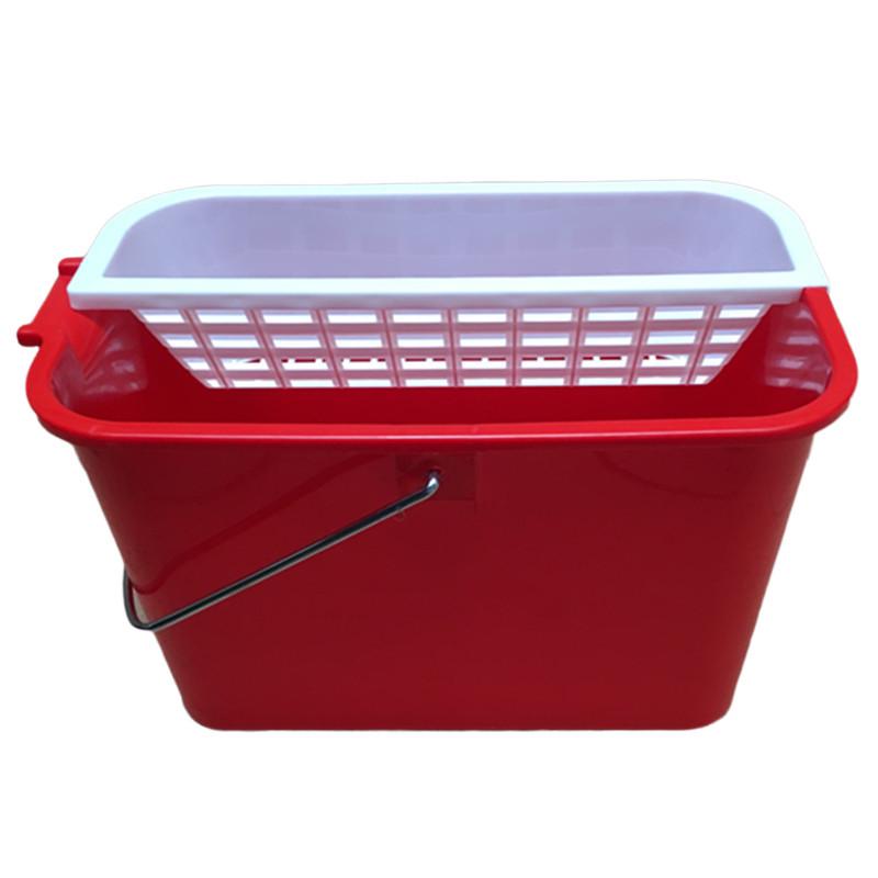 Enhanced Rectangular Mop Bucket with Hand-Press Squeeze for Easy Cleaning - Durable Plastic Design for Household Use