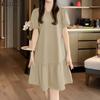 ZANZEA Women Casual Round Neck Short Sleeve Summer Dress